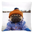 Axyaa Influencer Pug Cushion Cover - Funny Dog Home Decor Pillow Case