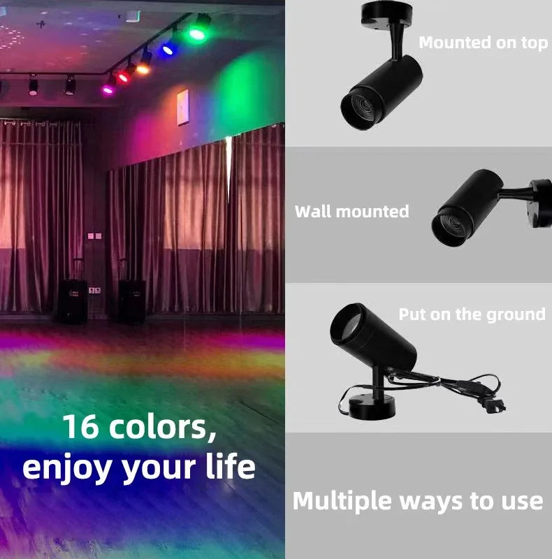 Axyaa RGB LED Spotlight with Remote Control for KTV Bar Disco Lighting