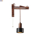 Axyaa Mid Century Modern LED Wall Light - Black Travertine Folding Bedside Lamp
