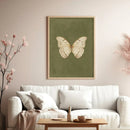 Retro White Butterfly Moody Wall Art Print by Axyaa - Gothic Country Style Butterfly Art