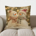 Axyaa Snowman Bokeh Lights Pillow Cover for Sofa, Bedroom, Car.
