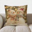 Axyaa Snowman Bokeh Lights Pillow Cover for Sofa, Bedroom, Car.