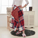 Axyaa Plaid Fleece Shawl Blanket, Double-layer Milk Fleece Casual Blanket