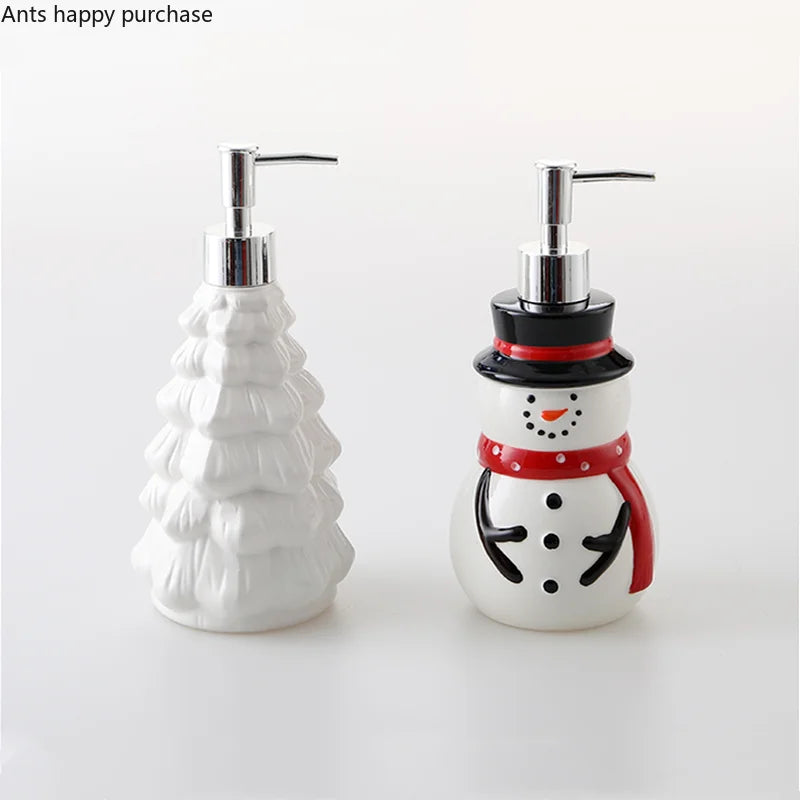Axya Christmas Bottle Set: Bear/Penguin/Snowman, Soap/Shampoo/Shower Gel Dispenser