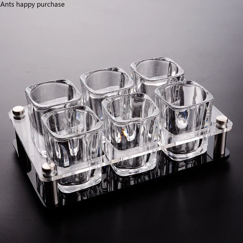 Axya Acrylic Glass Cup Holder Set for KTV Bar Organization