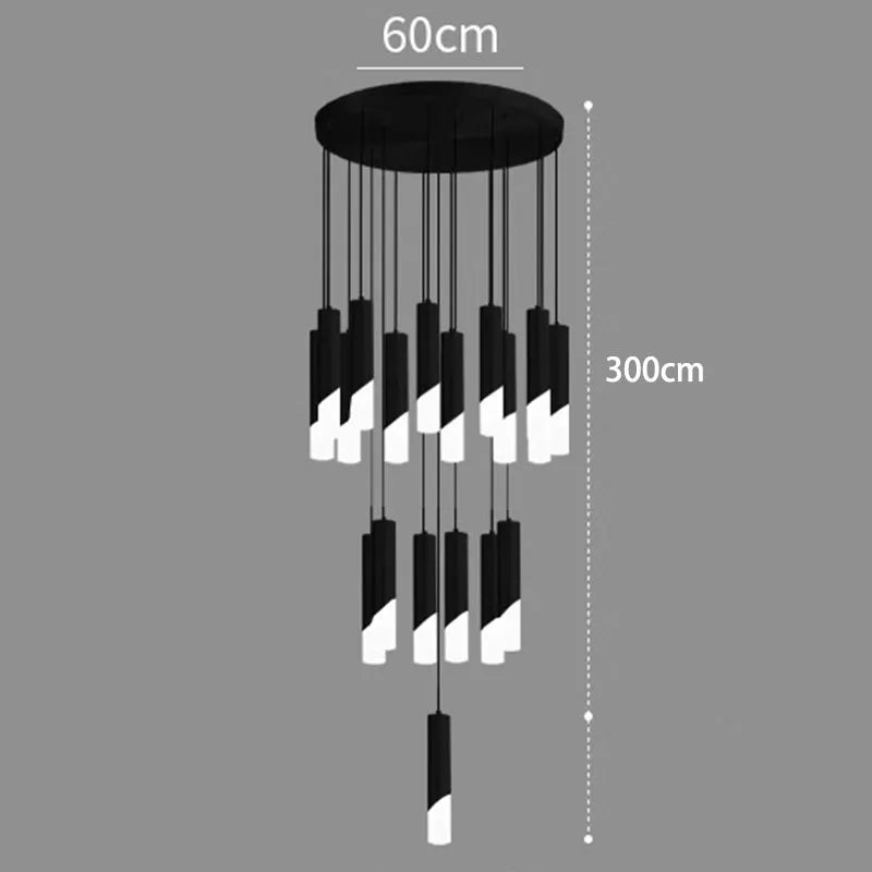 Axyaa Staircase Chandeliers LED Pendant Light for Modern Home Decor
