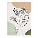 Axyaa Green Geometry Plant Leaves Canvas Wall Art Print Nordic Home Decor