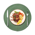 Axyaa Christmas Black Round Woven Placemats Set for Kitchen Tables - 6PCS