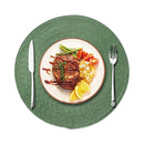 Axyaa Christmas Black Round Woven Placemats Set for Kitchen Tables - 6PCS