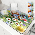 Axyaa Non-Slip Absorbent Drainer Mat for Dishes and Cups