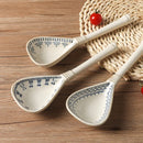 Axyaa Japanese Blue & White Coarse Pottery Long Handle Spoon - Retro Style