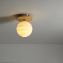 Axyaa Ceramic Wood LED Ceiling Light Modern Indoor Lighting