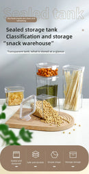 Axyaa Transparent Food Canister Kitchen Storage Box - Large Capacity, Sealed Jars