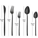 Axyaa 30-Piece Stainless Steel Cutlery Set, Black Mirror Flatware, Western Tableware