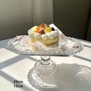 Axyaa Retro Heart Glass Dessert Plates Set for Home Table Decor