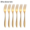 Axyaa Gold Stainless Steel Cutlery Set - Knife Fork Spoon Flatware