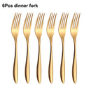 Axyaa Gold Stainless Steel Cutlery Set - Knife Fork Spoon Flatware