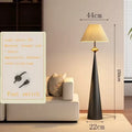 Medieval Fabric Walnut Floor Lamp by Axyaa: Elegant LED Light for Bedroom or Living Room