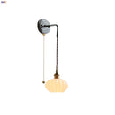 Axyaa Iron Canopy LED Wall Lamp with Pull Chain Switch - Modern Nordic Design