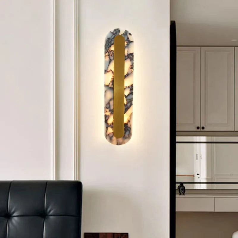 Axyaa Gold Marble LED Wall Light for Home and Business Decor