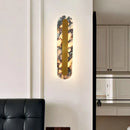 Axyaa Marble LED Wall Light: Luxe Gold Metal, Modern Style for Home, Office, or Restaurant