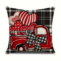 Axyaa Truck Bow Love Plaid Sofa Cushion Cover Sweet Romantic Home Decoration