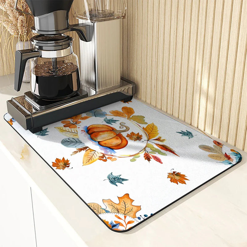 Axyaa Coffee Mat Dish Draining Pad Drain Quick Drying Kitchen Bathroom Placemat