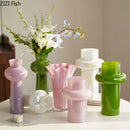 Axyaa Irregular Glass Vase Hydroponic Flower Arrangement Artistic Decorative Dried Flower Vases