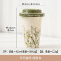 Axyaa Spring Ceramic Coffee Cup with Lid Large Capacity Water Cups Office Mug