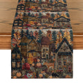 Axyaa Autumn Elk Pumpkin Table Runner for Kitchen Dining Decor