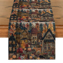 Axyaa Autumn Elk Pumpkin Table Runner for Kitchen Dining Decor