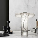 Axyaa Nordic Ribbed Glass Table Lamp, Luxury Minimalist Style for Living Room, Bedroom
