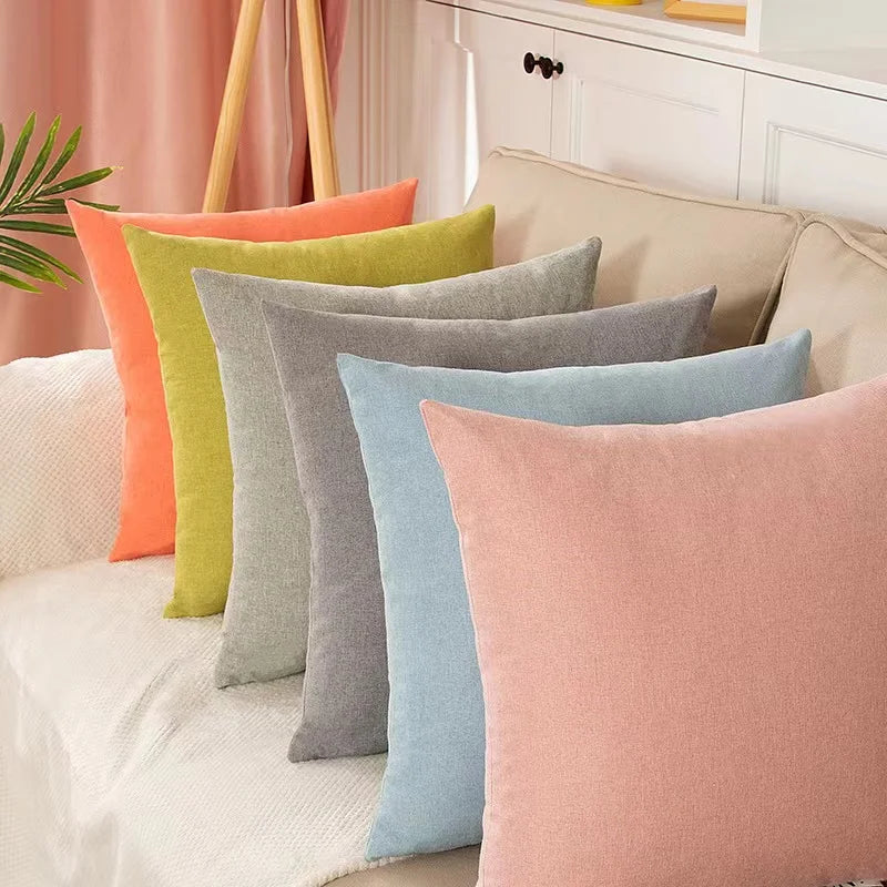Axyaa Plain Throw Cushion Cover for Sofa Bed Car Home Decor