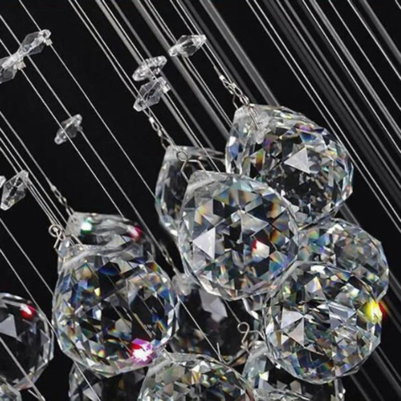 Axyaa Crystal Ball Chandelier - Modern Large Lustres De Cristal Lights