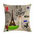Axyaa Retro Bike Woman Linen Pillowcase 45*45cm Decorative Sofa Cushion Cover