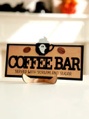 Axyaa Ghost & Coffee Cup Wooden Tabletop Decor