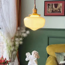 Axyaa Milky White Glass Pendant Ceiling Lamp - Modern Hanging Light