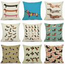 Axyaa Christmas Sausage Style Cushion Cover | Festive Dog Decorative Pillow Cover 45x45cm