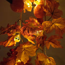 Axyaa Gold Maple Leaf & Sunflower Vines with Pumpkin LED Light