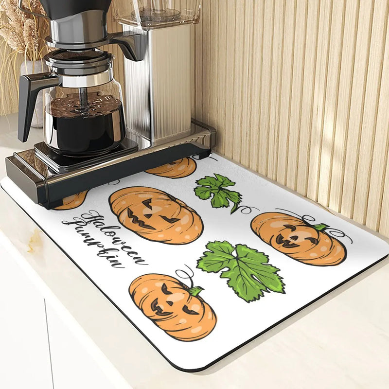 Axyaa Pumpkin Printing Silicone Coasters for Halloween Style Kitchen Décor