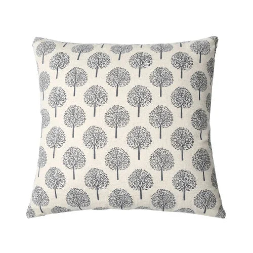 Axyaa White Linen Print Cushion Cover for Living Room and Bedroom