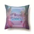 Axyaa Summer Coconut Tree Beach Sun Scene Pillow Cover 45x45cm