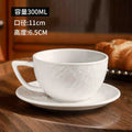Axyaa Frosted Stone Ceramic Latte Flower Cup - Retro Luxury Black & White Mug