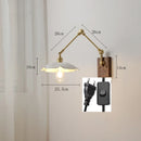 Axyaa Ceramic Wall Lamp Pull Chain Switch Up Down Bedroom Living Room Lighting LED