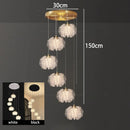 Axyaa Crystal Chandelier Stair Pendant Living Room Interior Lighting