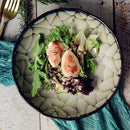Axya Ceramic Noodle Soup Bowls - Fission Pattern - Large Vegetable Bowls