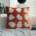 Axyaa Halloween Cartoon Embroidery Cushion Cover for Home Sofa Decor, 45x45 Square Pillowcase