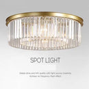 Axyaa Gold Black Metal Crystal Pendant Light Chain Chandelier