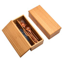 Axyaa Bamboo Wood Cutlery Storage Box for Kitchen and Dining Organization