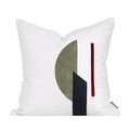 Modern Nordic White Green Stitching Leather Hotel Pillow Cover for Axyaa Square Pillow